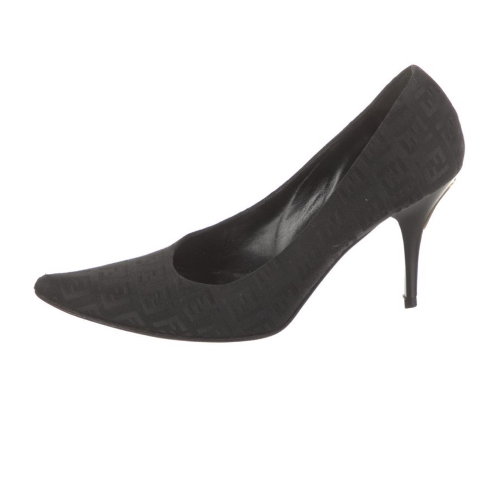 Fendi Logo Pointed Toe Heels